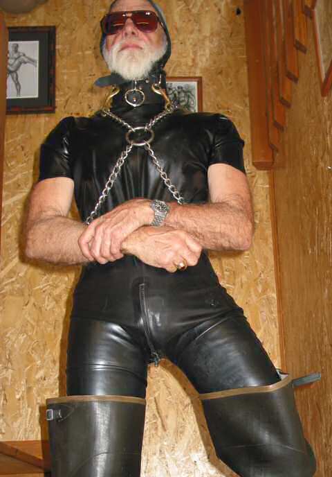 High-necked Bondage Collar on Surfer's suit